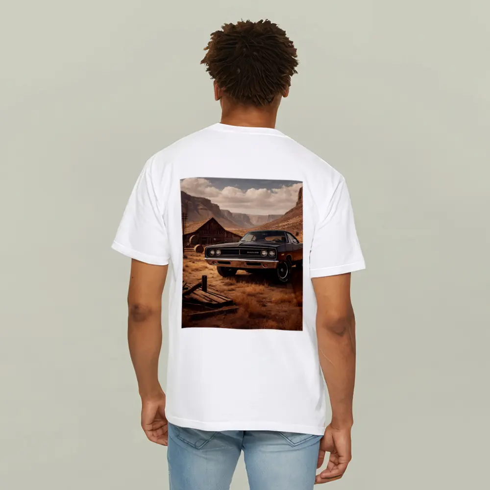 Vintage Dodge Charger Desert Barn Setting – T-Shirts