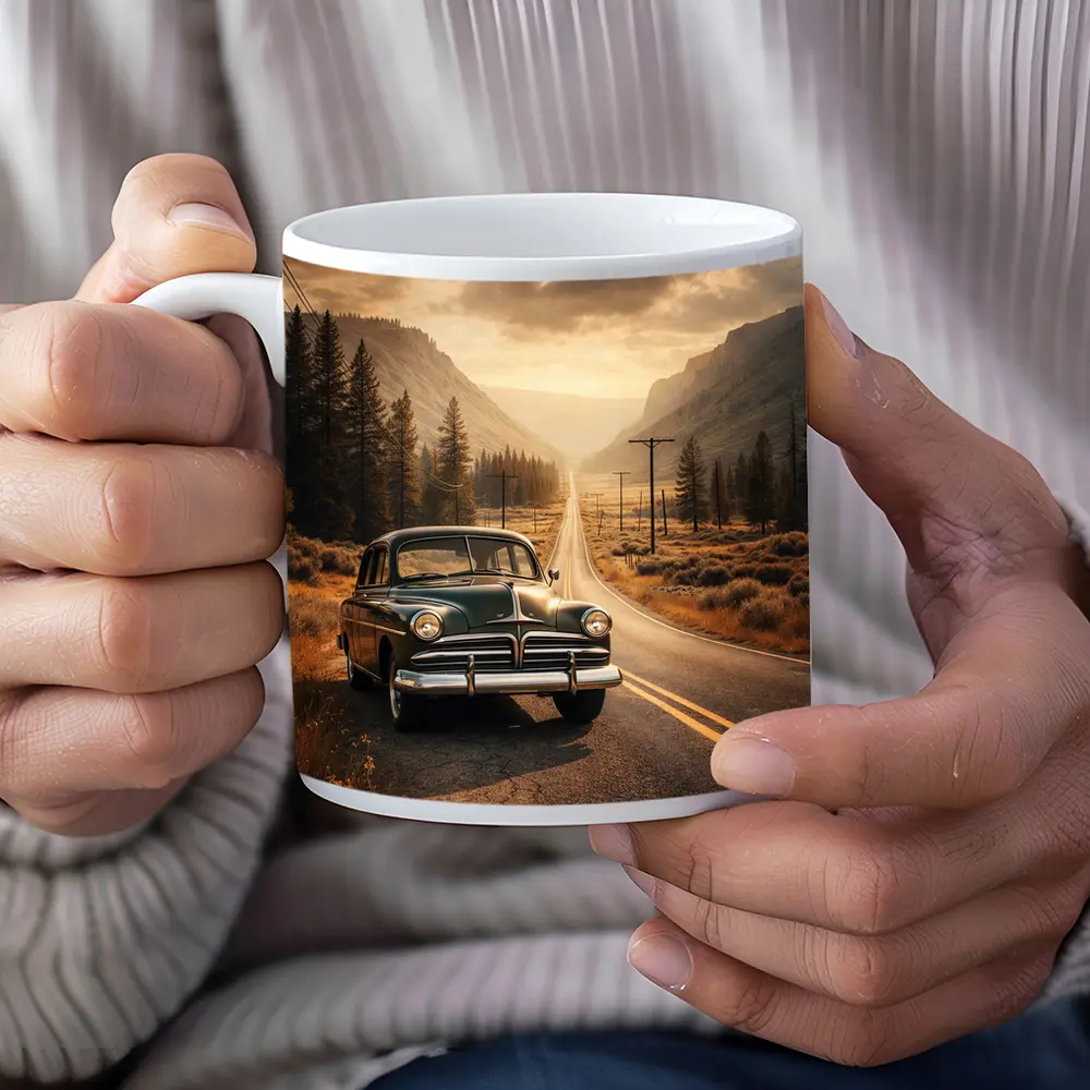 Vintage Dodge Classic Car Mountain Road – Mugs