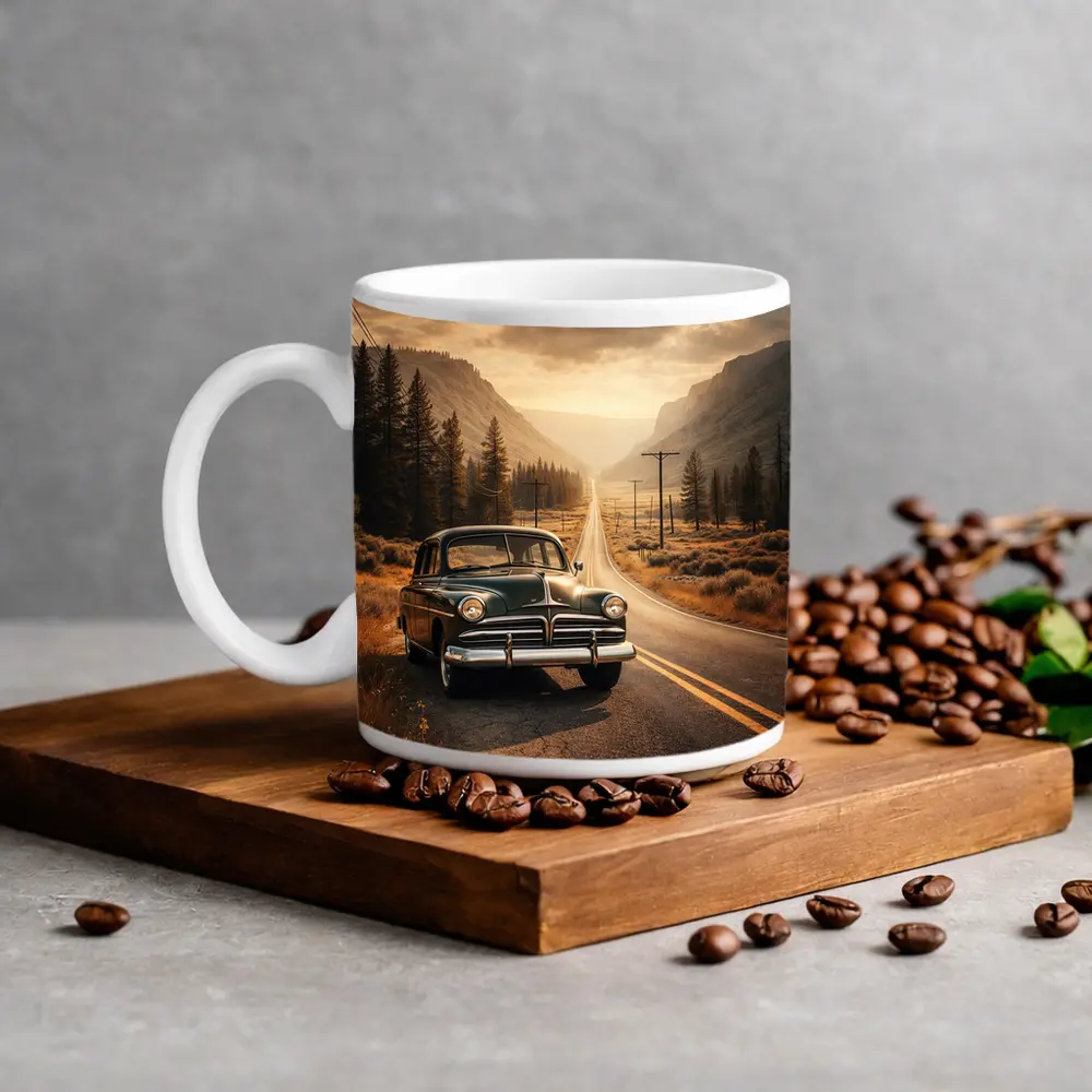 Vintage Dodge Classic Car Mountain Road – Mugs