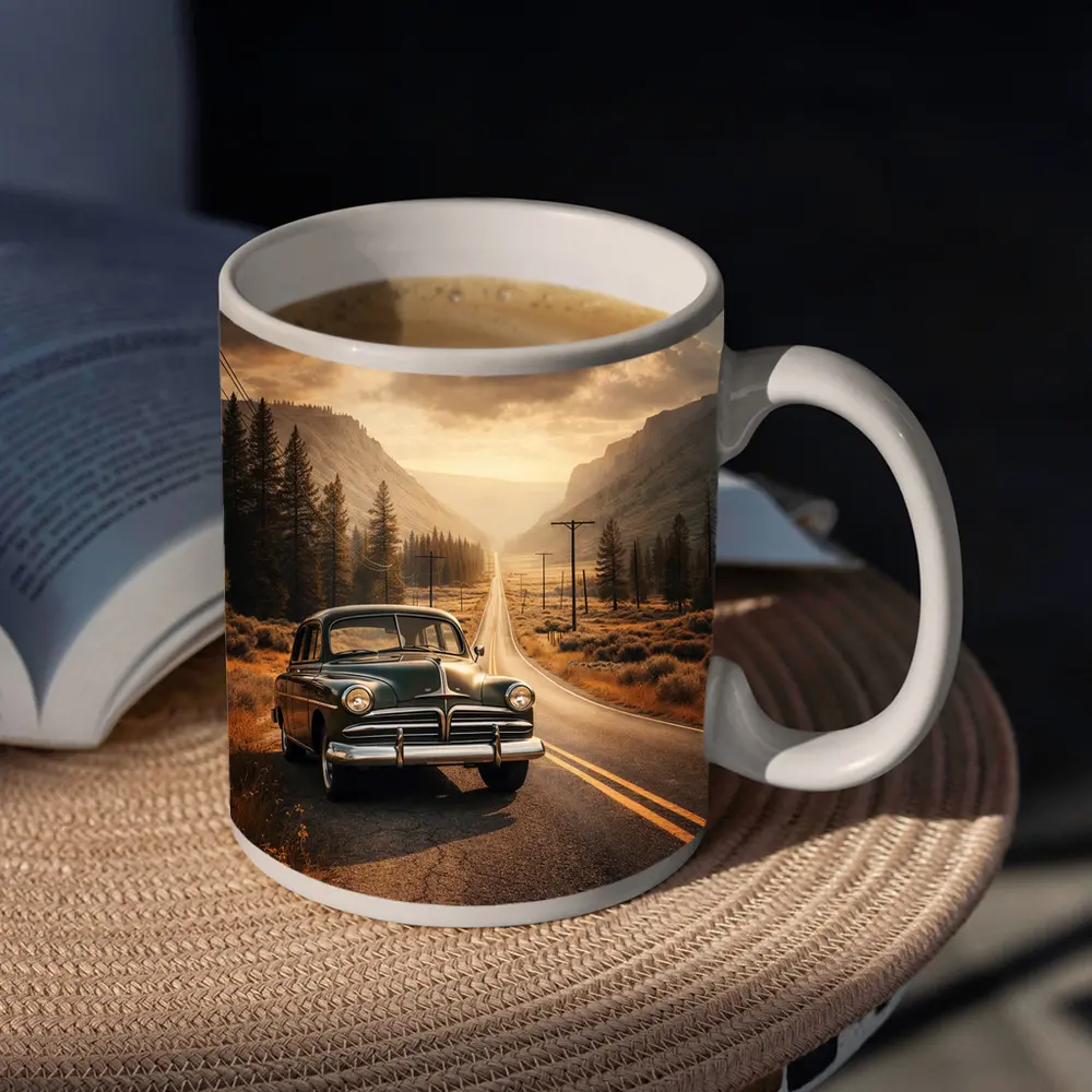 Vintage Dodge Classic Car Mountain Road – Mugs