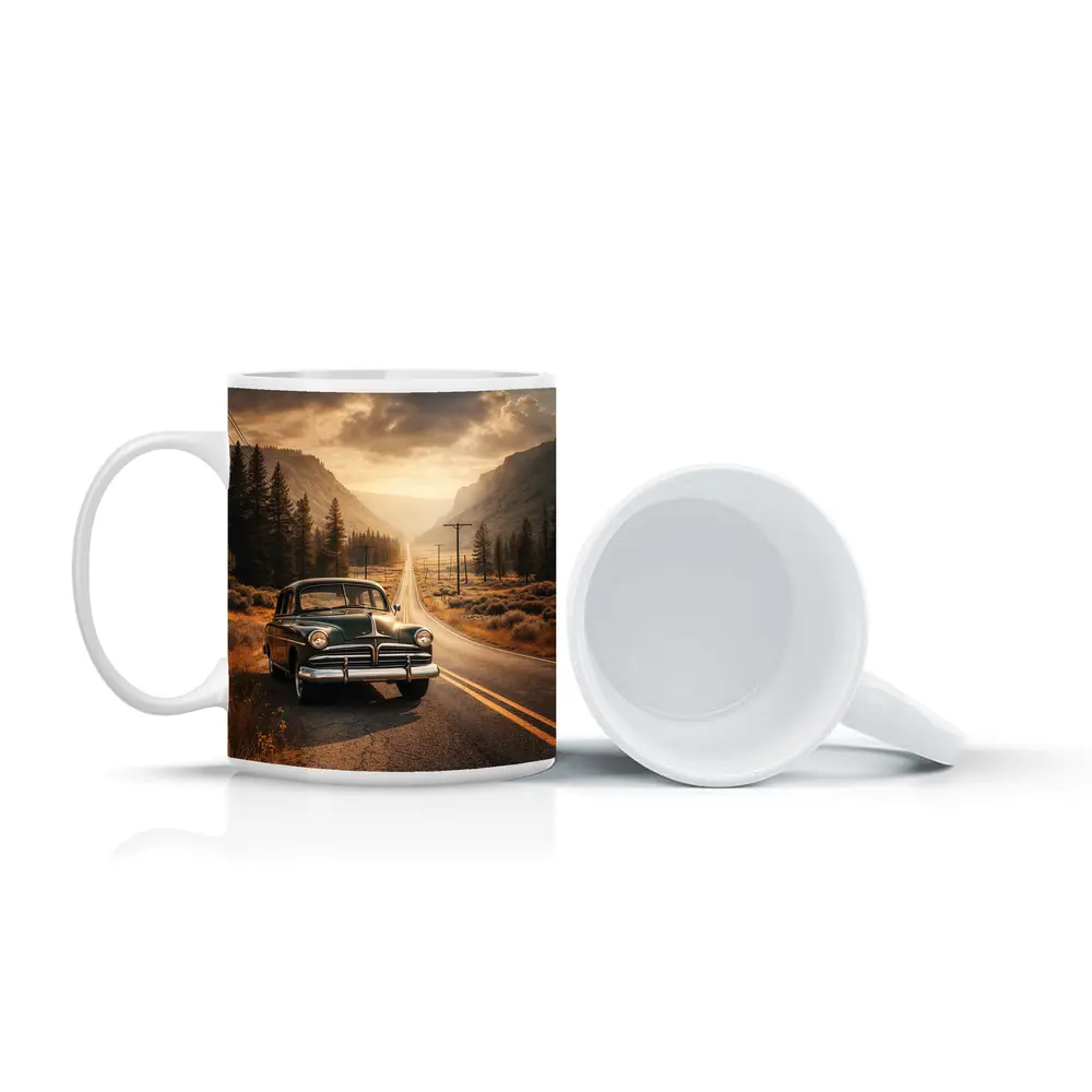 Vintage Dodge Classic Car Mountain Road – Mugs