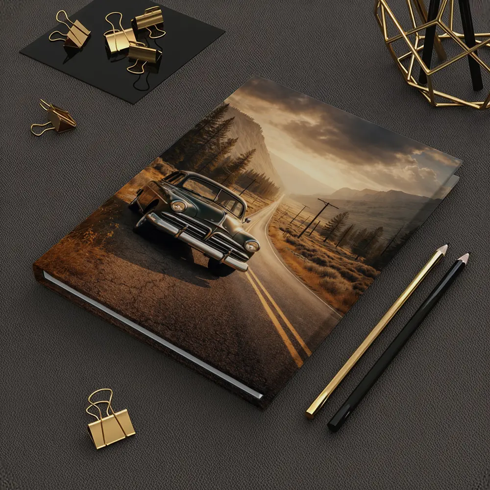 Vintage Dodge Classic Car Mountain Road – Notebooks