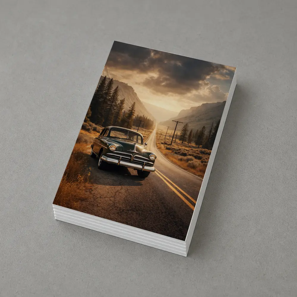 Vintage Dodge Classic Car Mountain Road – Postcards