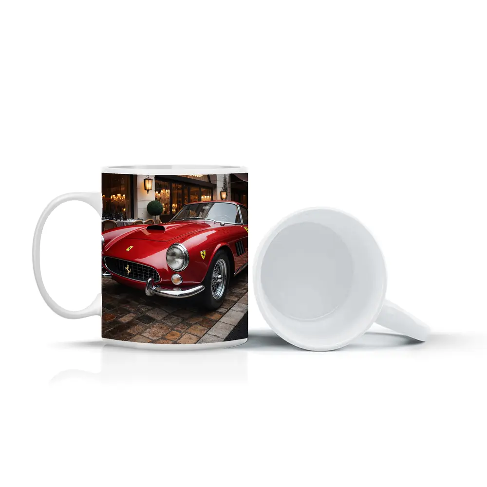 Ferrari 250 GT Classic Red Cobblestone Street – Mugs