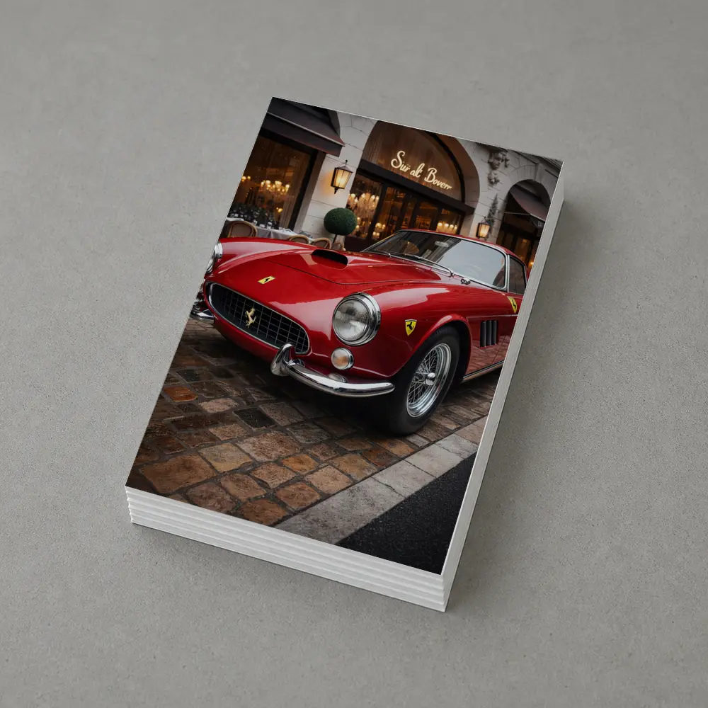 Ferrari 250 GT Classic Red Cobblestone Street – Postcards