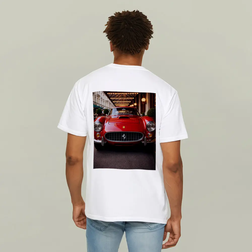 Vintage Ferrari Classic Red Street Front View – T-Shirts