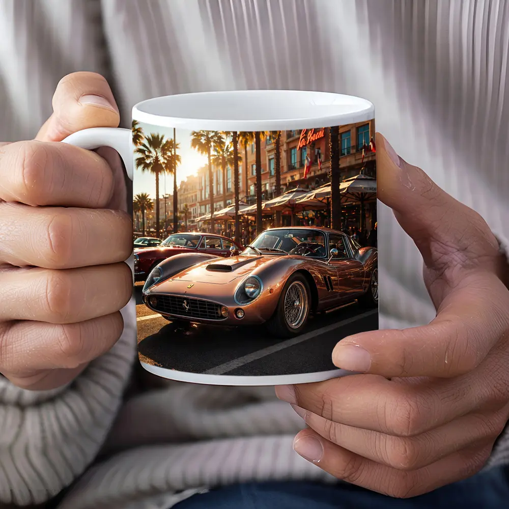 Ferrari 250 GTO Cannes Sunset Street Scene – Mugs