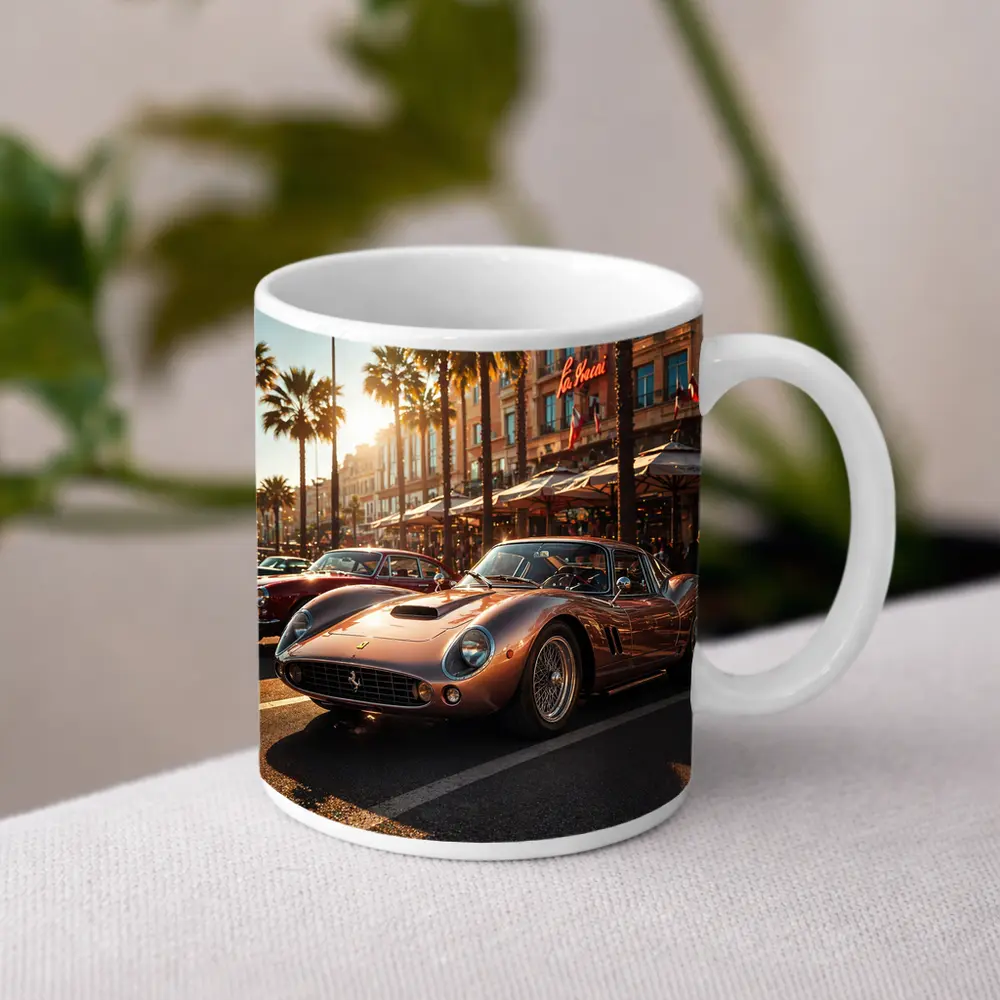 Ferrari 250 GTO Cannes Sunset Street Scene – Mugs