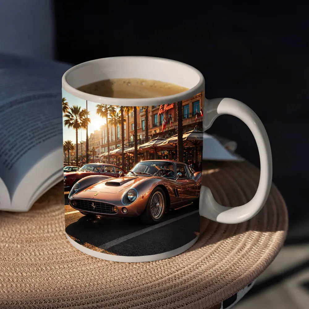 Ferrari 250 GTO Cannes Sunset Street Scene – Mugs