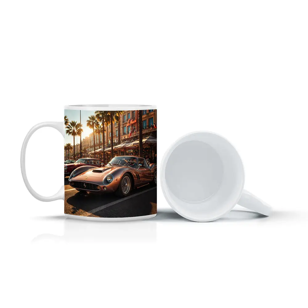 Ferrari 250 GTO Cannes Sunset Street Scene – Mugs