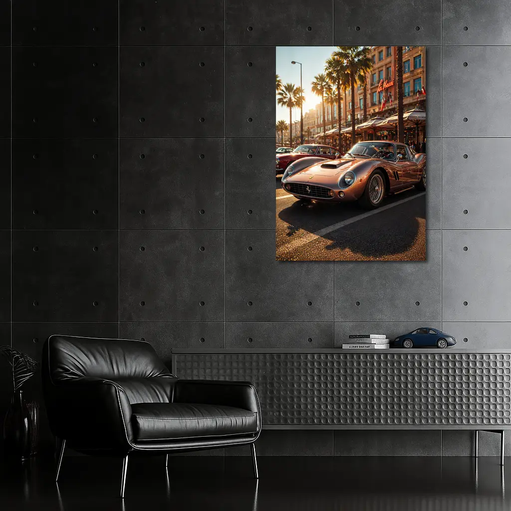 Ferrari 250 GTO Cannes Sunset Street Scene – Wall Art