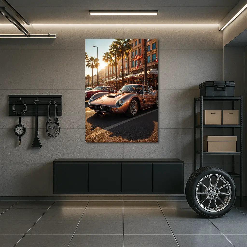 Ferrari 250 GTO Cannes Sunset Street Scene – Wall Art
