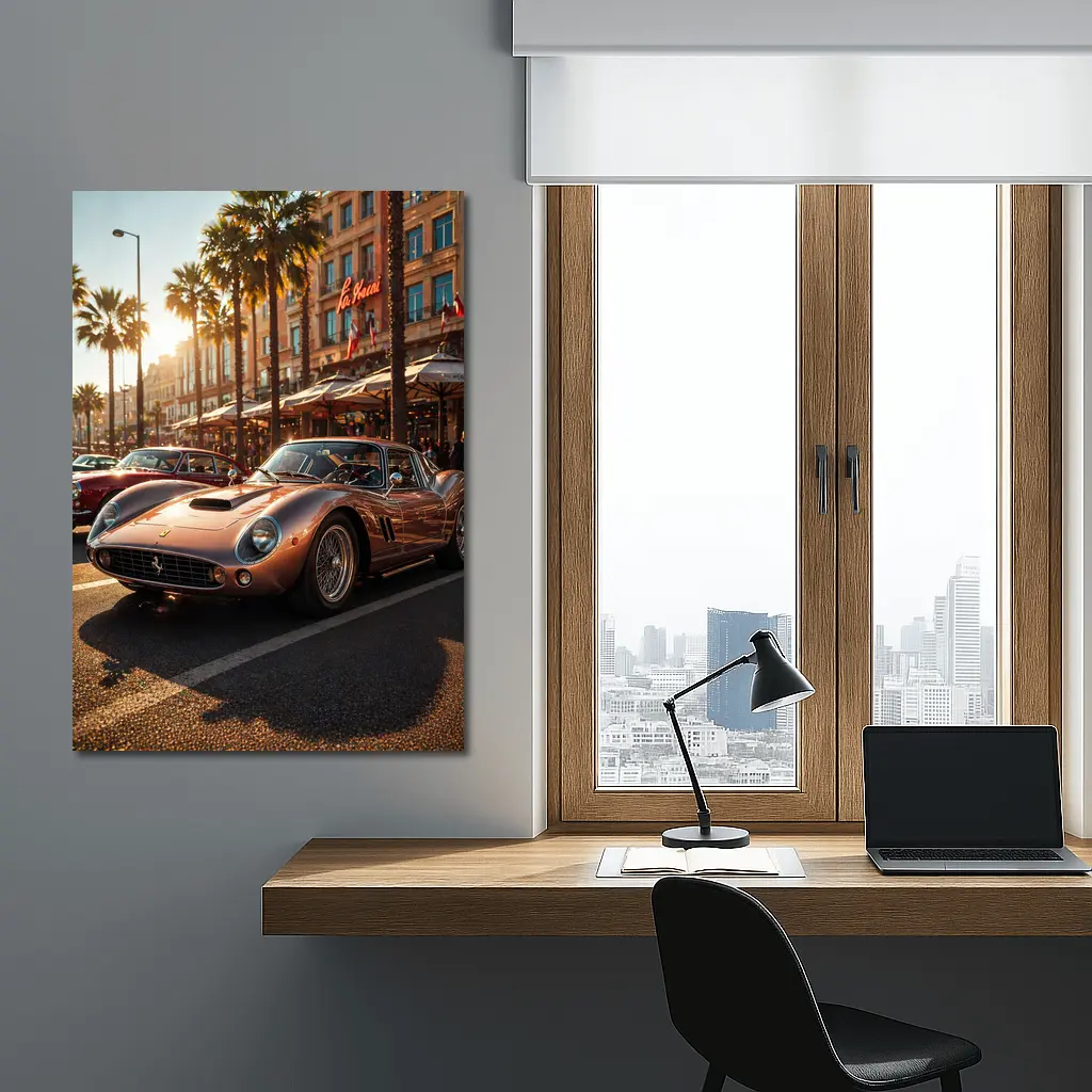 Ferrari 250 GTO Cannes Sunset Street Scene – Wall Art