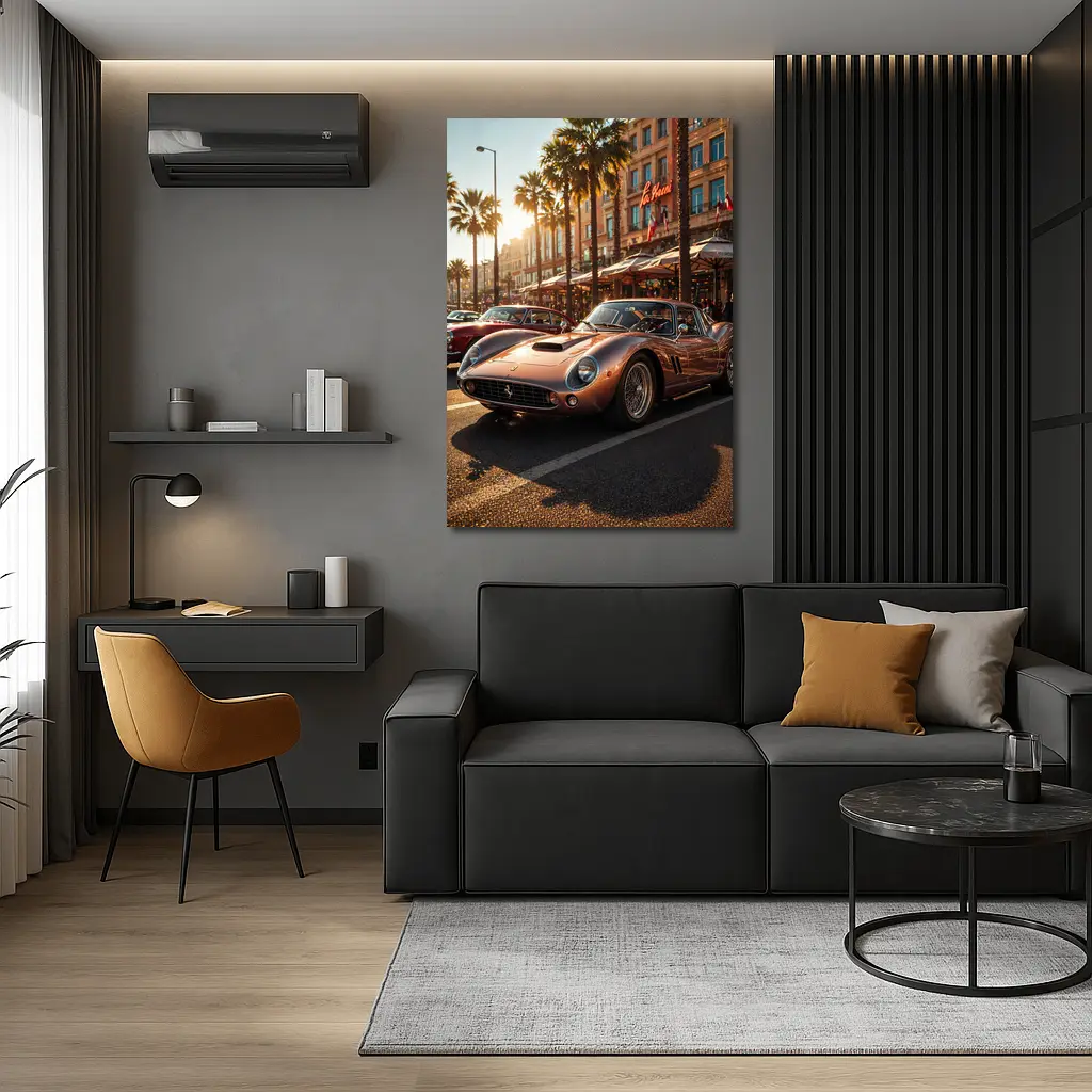 Ferrari 250 GTO Cannes Sunset Street Scene – Wall Art