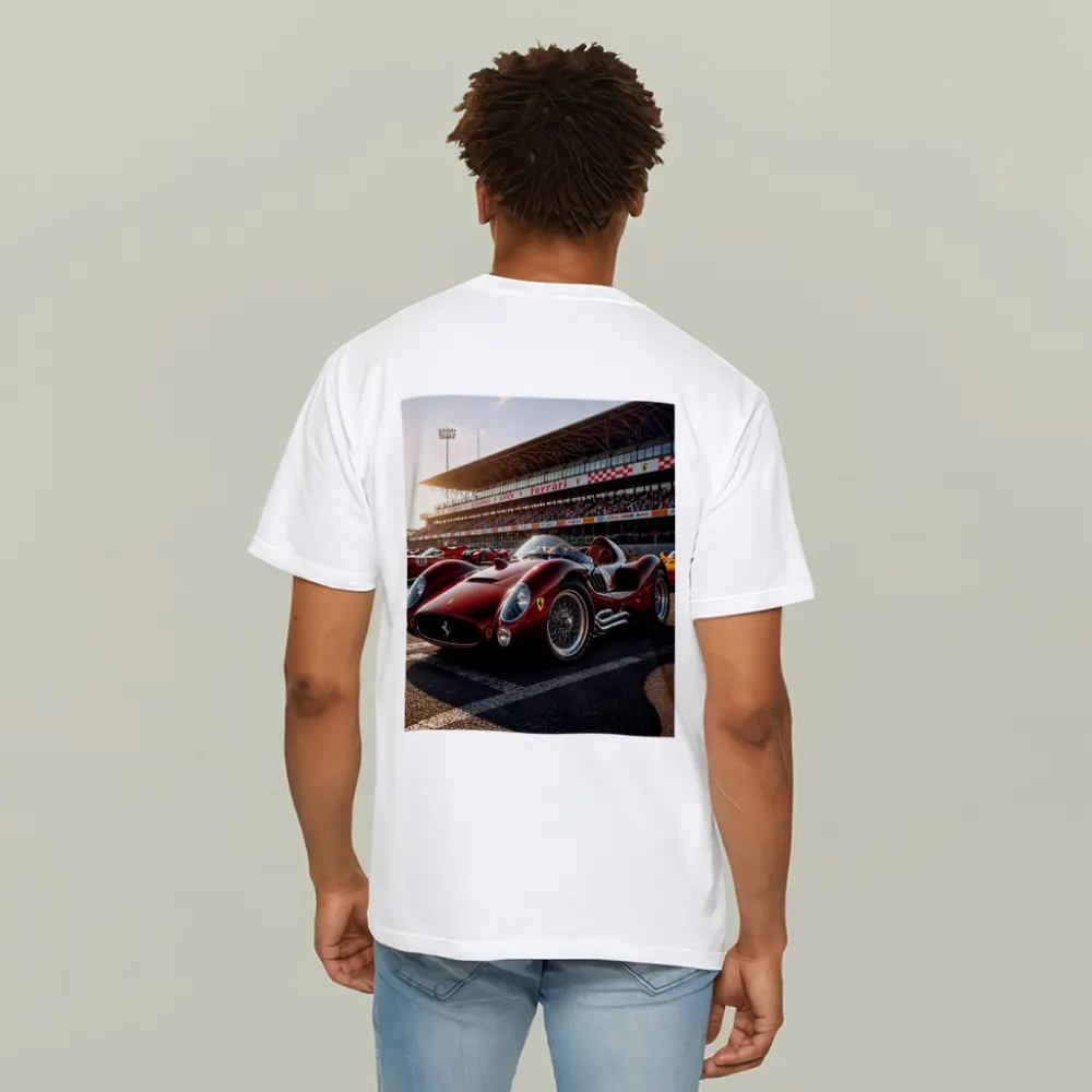 Vintage Ferrari Race Car at Sunny Circuit – T-Shirts