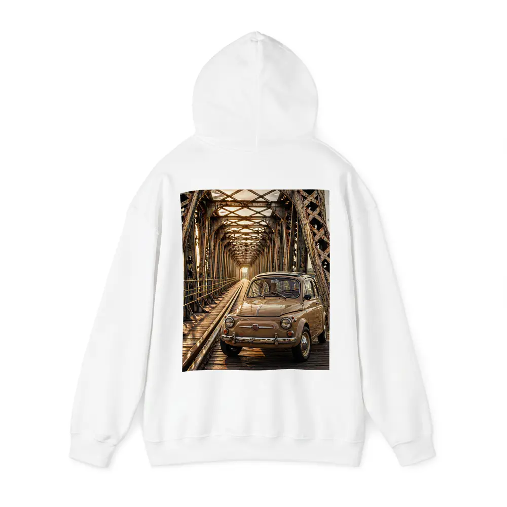Vintage Fiat 500 On Rusty Bridge – Hoodies