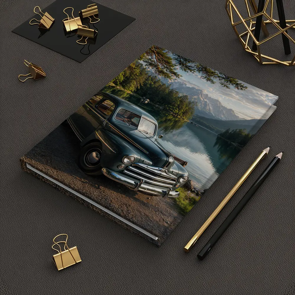 Vintage Ford Classic Car Mountain Lake – Notebooks