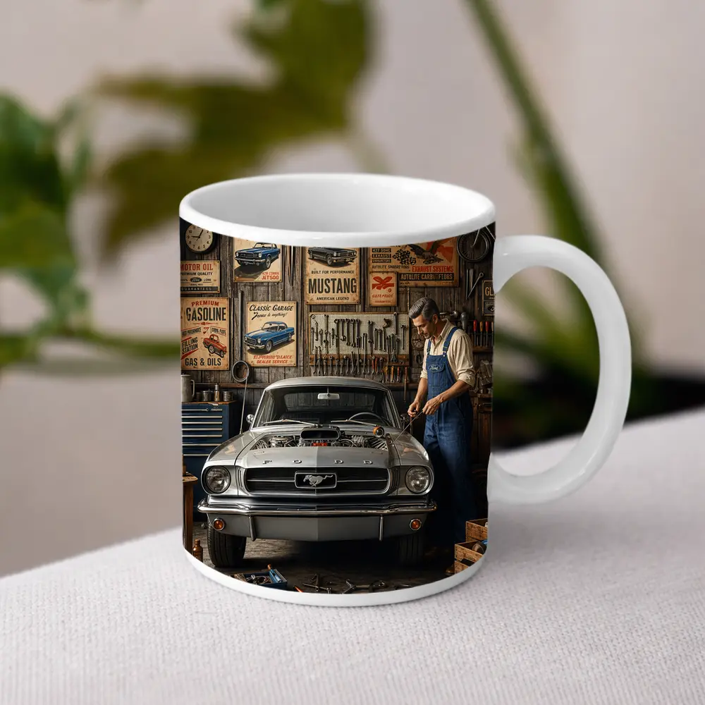 Ford Mustang Classic Garage Mechanic Vintage – Mugs