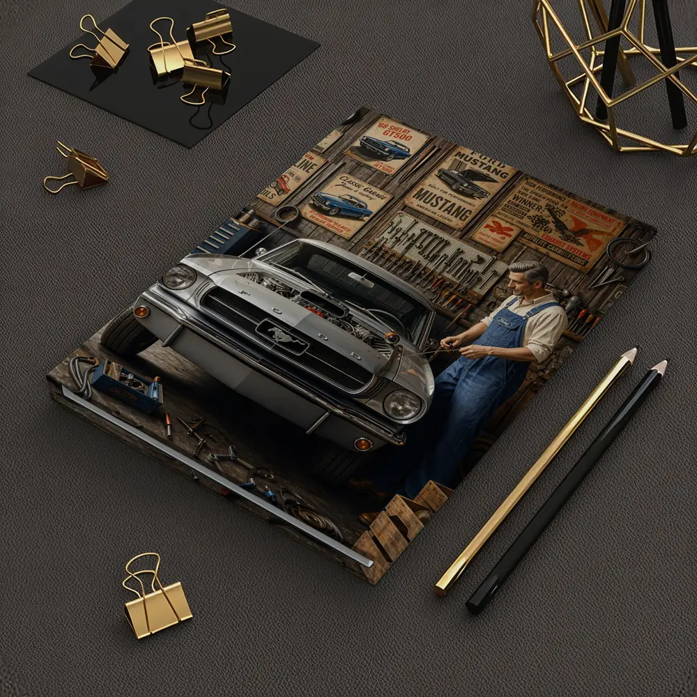 Ford Mustang Classic Garage Mechanic Vintage – Notebooks