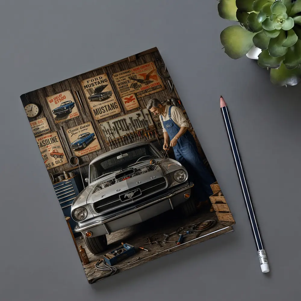 Ford Mustang Classic Garage Mechanic Vintage – Notebooks