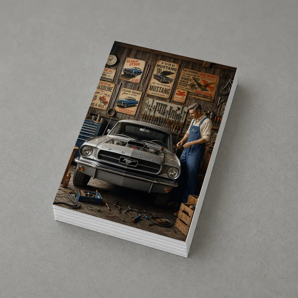 Ford Mustang Classic Garage Mechanic Vintage – Postcards