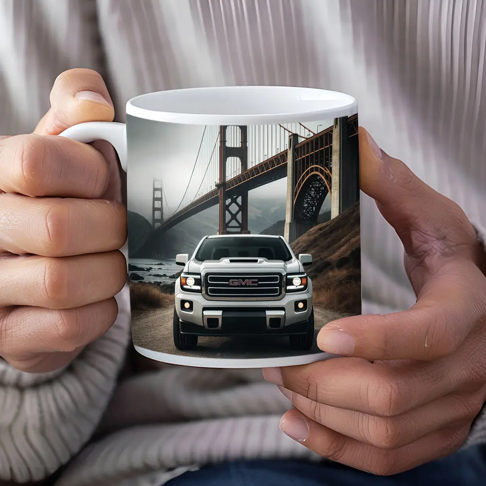 GMC Truck Golden Gate Bridge Foggy – Mugs