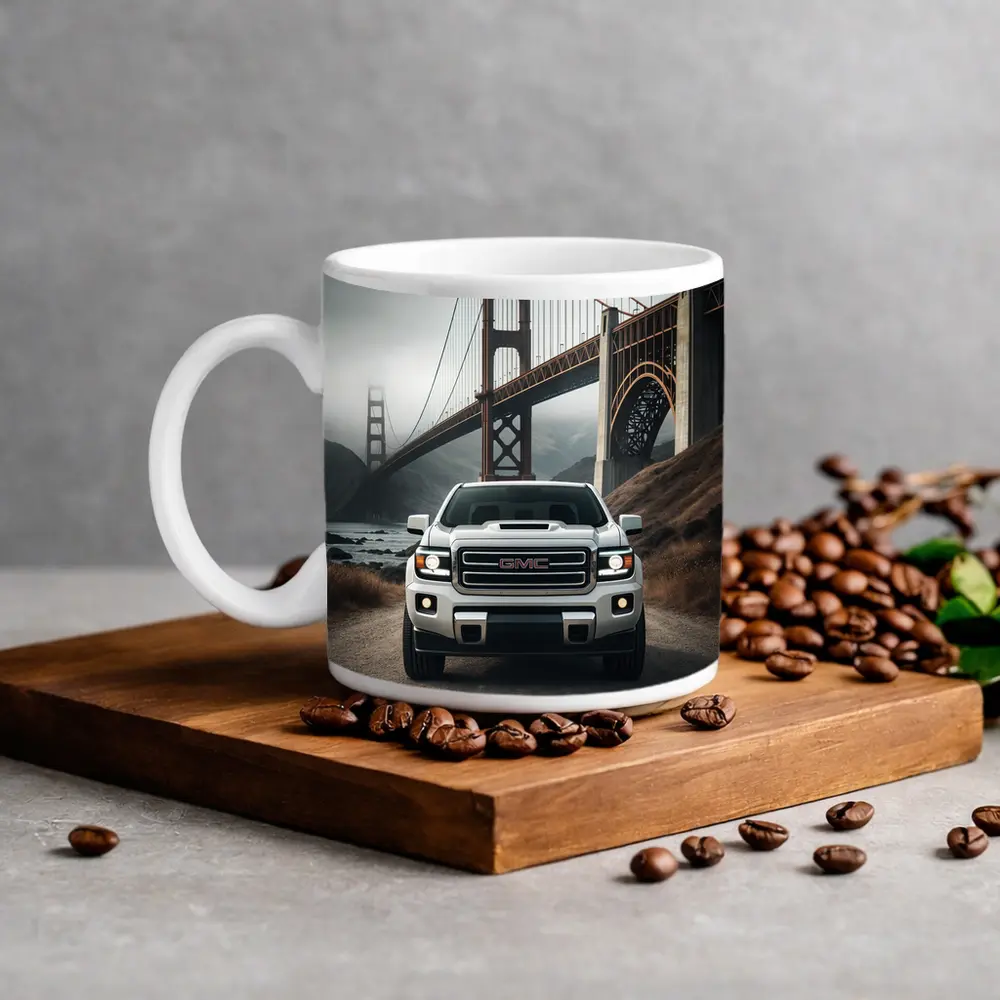 GMC Truck Golden Gate Bridge Foggy – Mugs