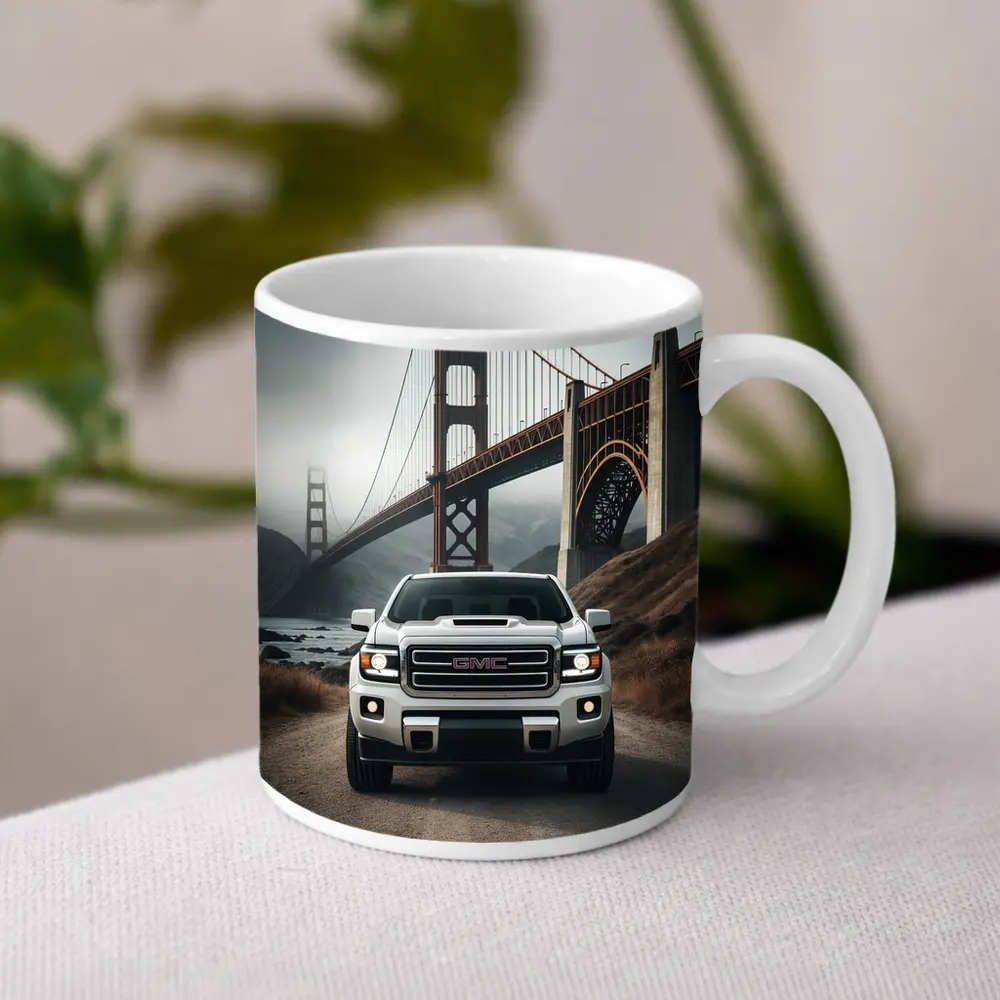 GMC Truck Golden Gate Bridge Foggy – Mugs