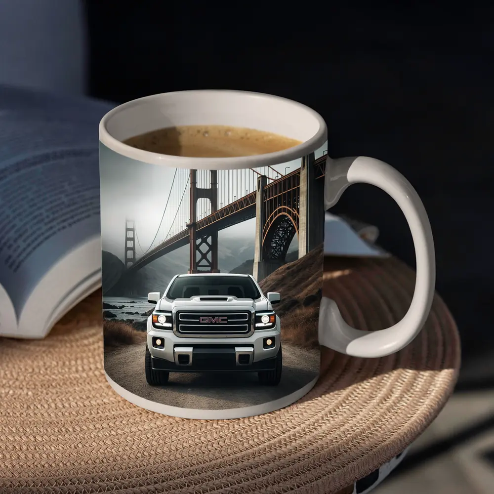 GMC Truck Golden Gate Bridge Foggy – Mugs