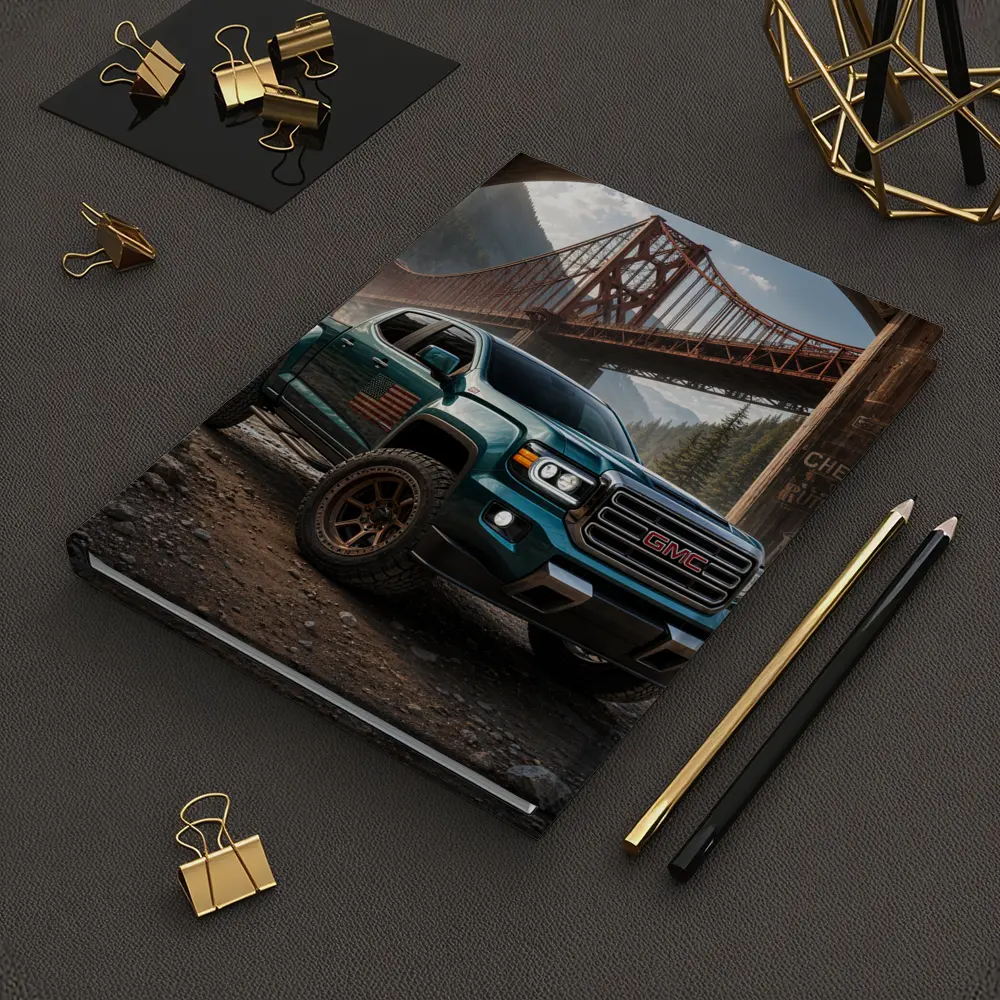 GMC Sierra Truck Under Rustic Bridge – Notebooks