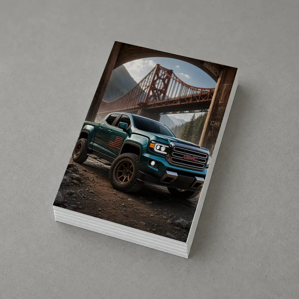 GMC Sierra Truck Under Rustic Bridge – Postcards