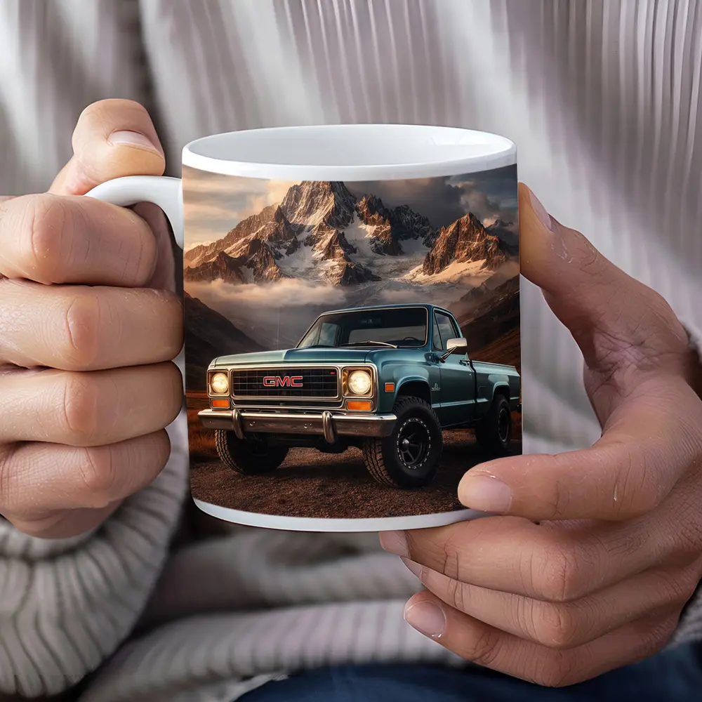 Vintage GMC Truck Classic Mountain Backdrop – Mugs