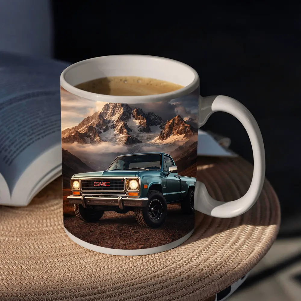Vintage GMC Truck Classic Mountain Backdrop – Mugs