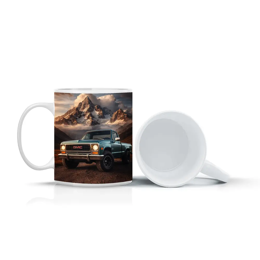 Vintage GMC Truck Classic Mountain Backdrop – Mugs