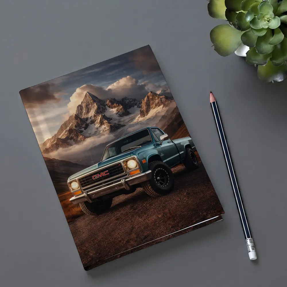 Vintage GMC Truck Classic Mountain Backdrop – Notebooks