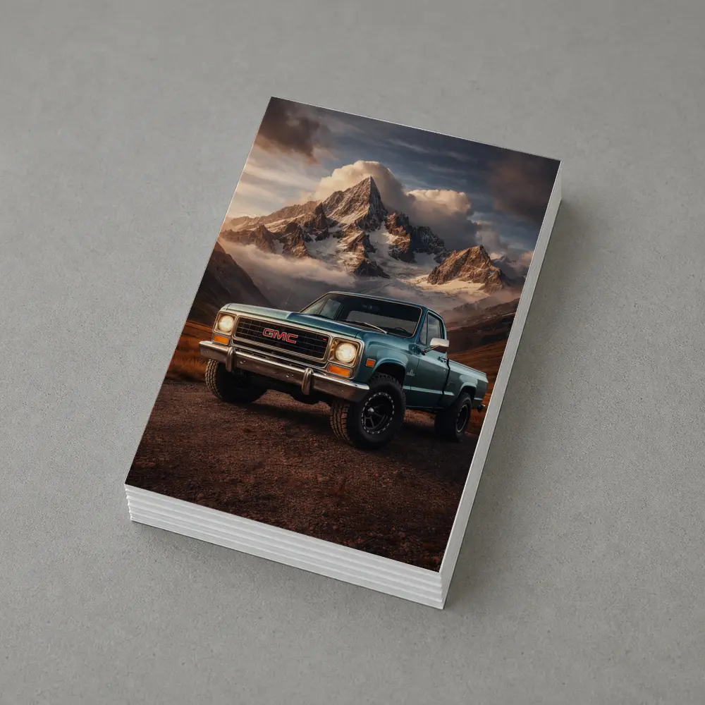 Vintage GMC Truck Classic Mountain Backdrop – Postcards