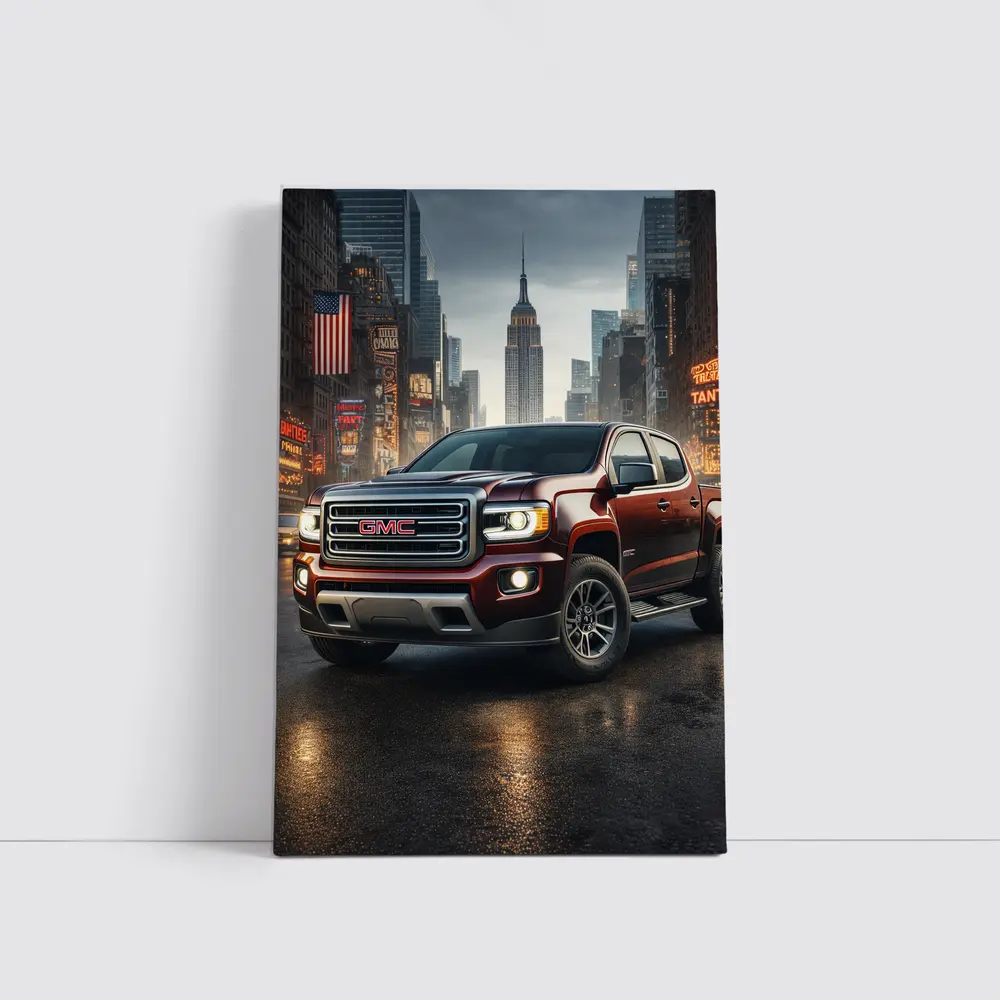 GMC Truck Dark Red New York City – Wall Art