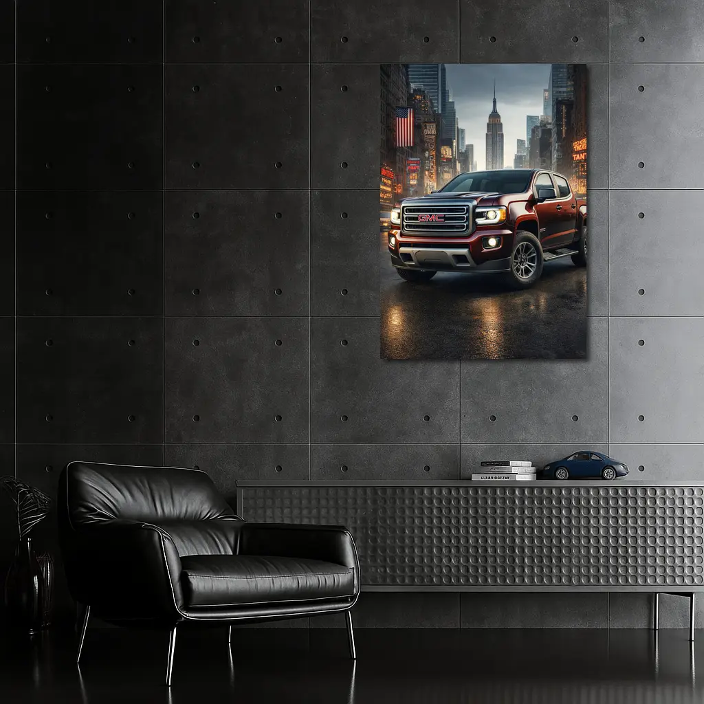 GMC Truck Dark Red New York City – Wall Art