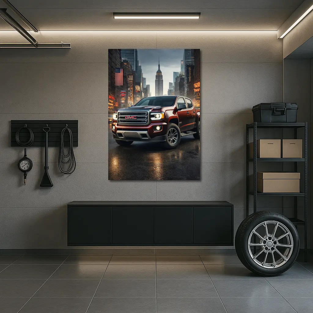 GMC Truck Dark Red New York City – Wall Art