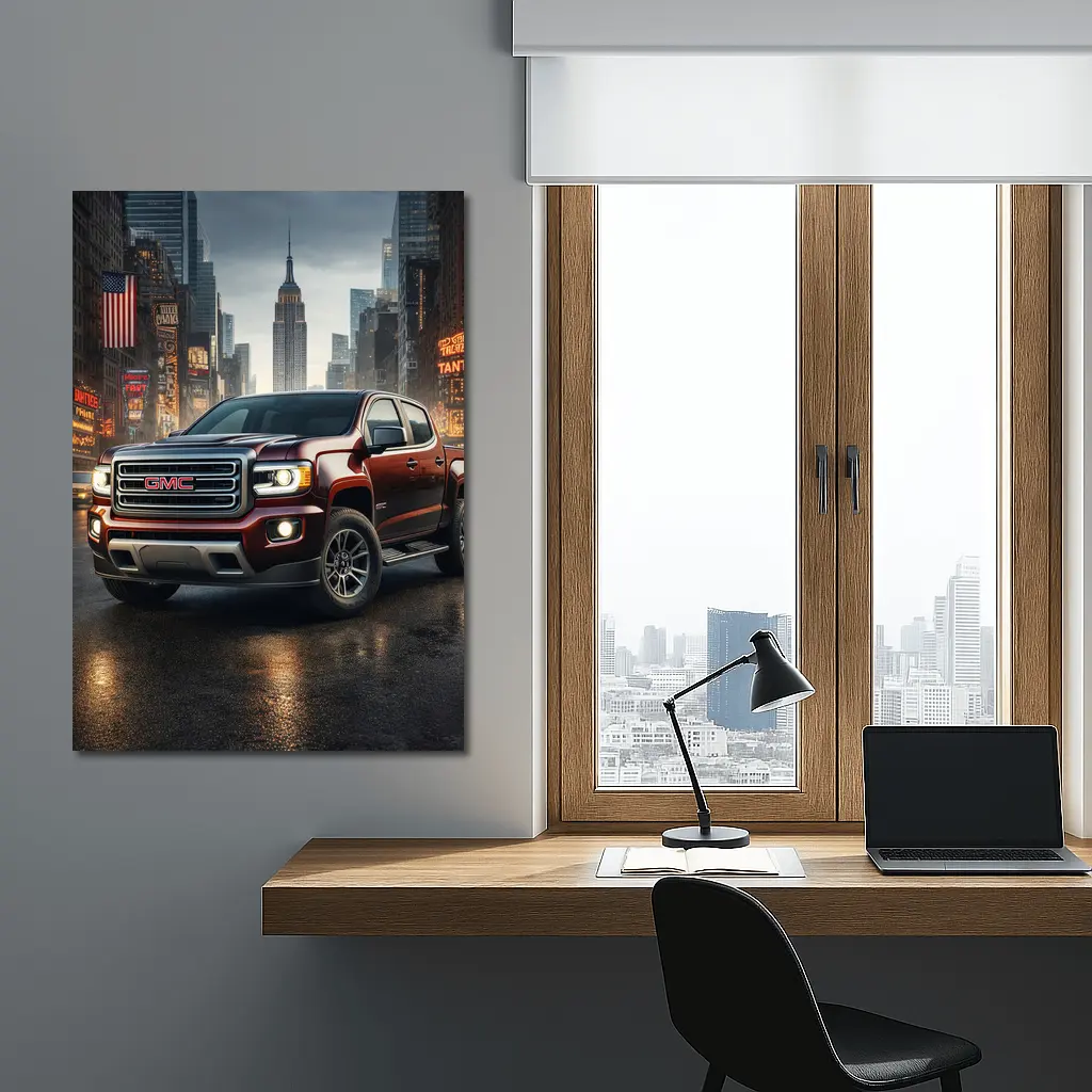 GMC Truck Dark Red New York City – Wall Art