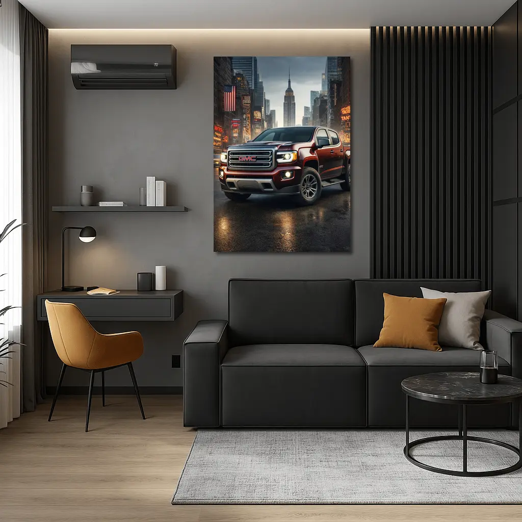 GMC Truck Dark Red New York City – Wall Art