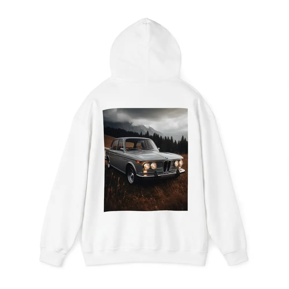 Vintage BMW Classic Sedan Moody Mountain Setting – Hoodies