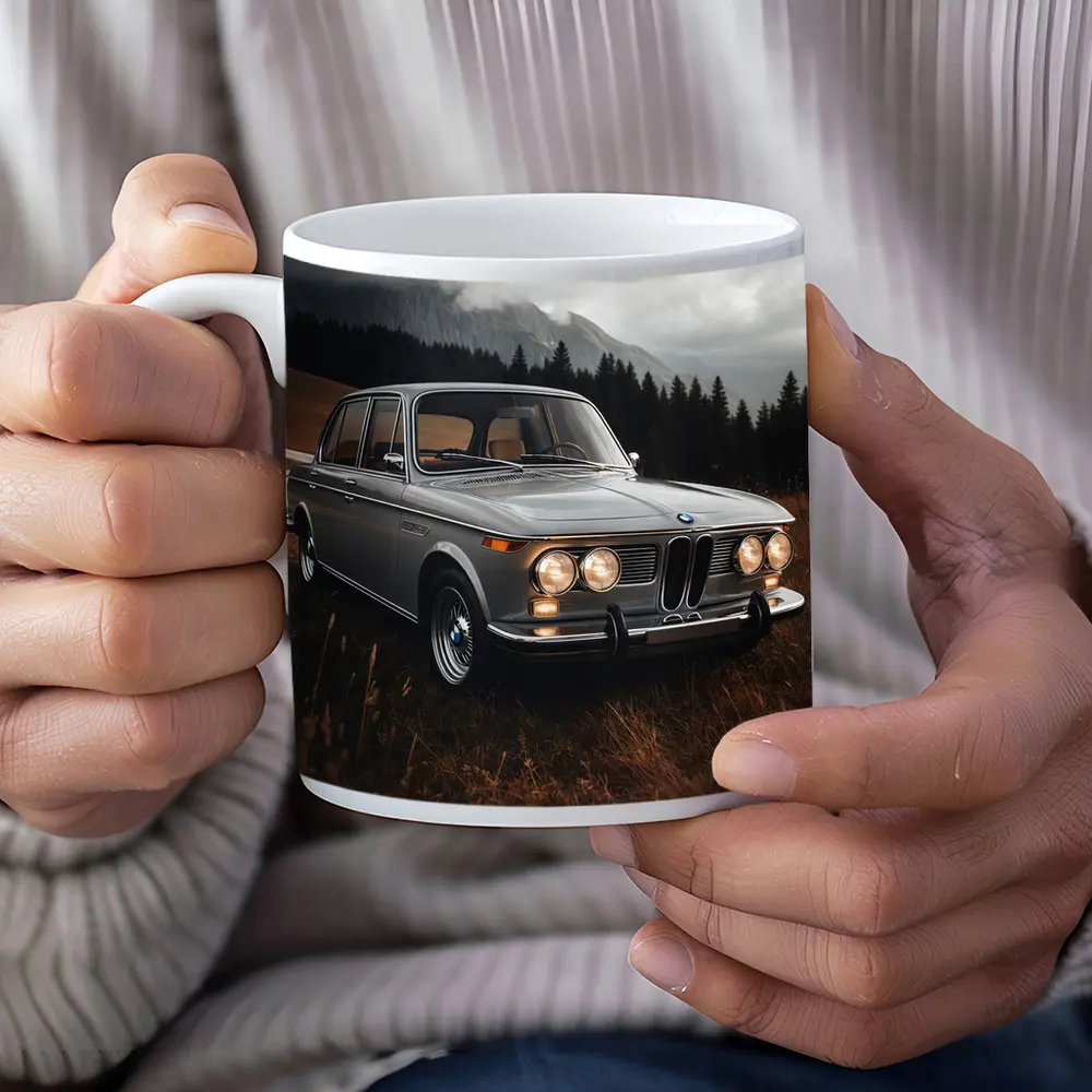 Vintage BMW Classic Sedan Moody Mountain Setting – Mugs