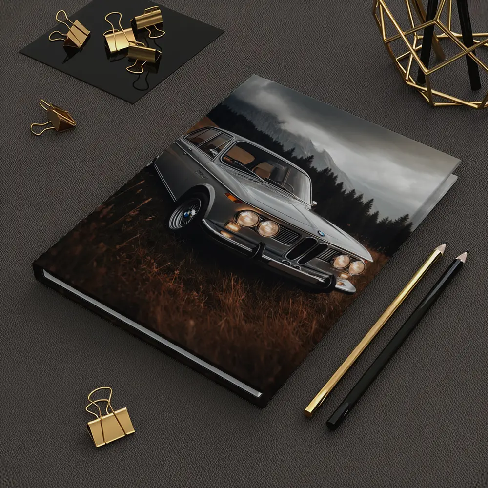Vintage BMW Classic Sedan Moody Mountain Setting – Notebooks
