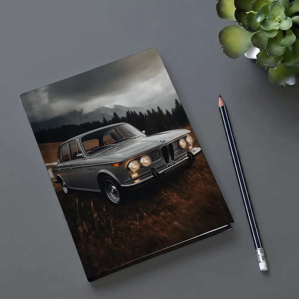 Vintage BMW Classic Sedan Moody Mountain Setting – Notebooks