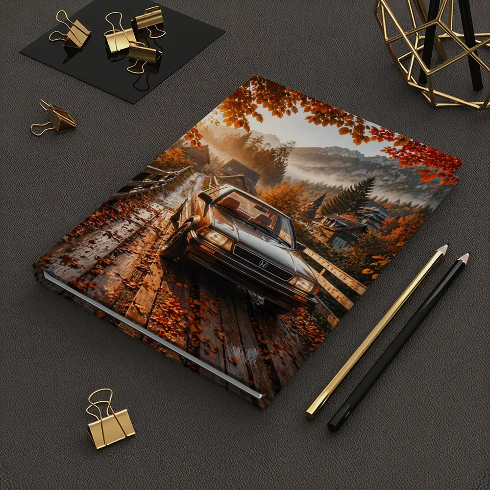 Honda Classic Car Autumn Mountain Village Road – Notebooks