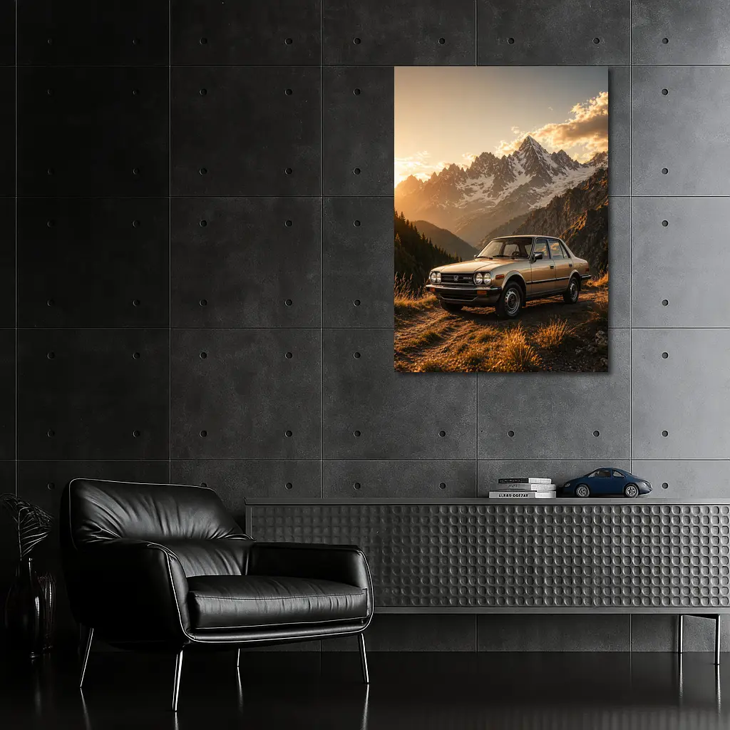 Honda Accord Classic Sedan Mountain Sunset – Wall Art