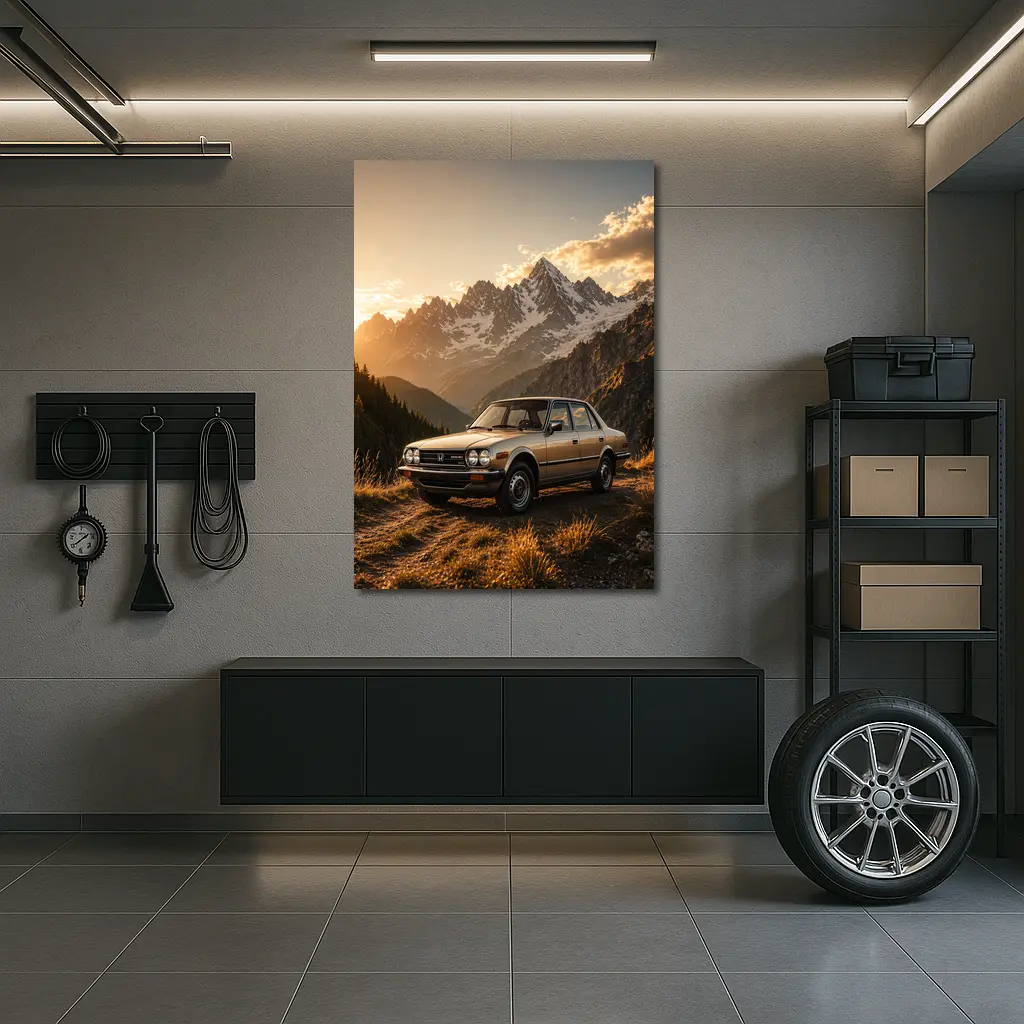 Honda Accord Classic Sedan Mountain Sunset – Wall Art