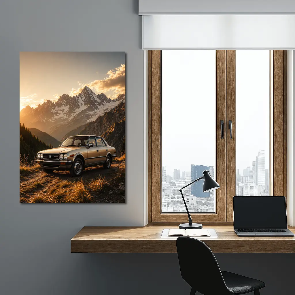 Honda Accord Classic Sedan Mountain Sunset – Wall Art