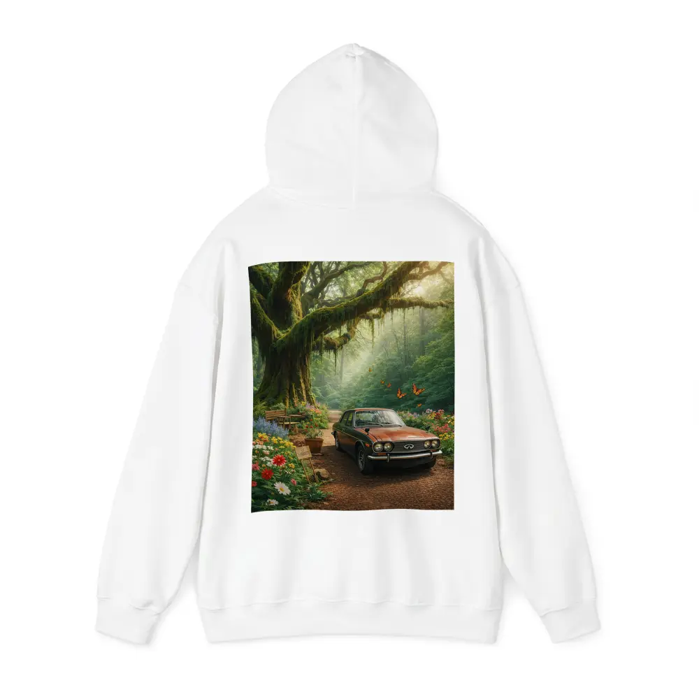 Vintage Infiniti Classic Car Forest Setting – Hoodies